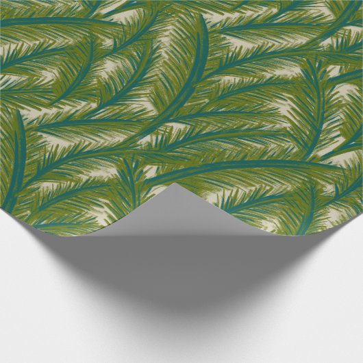 Groen Botanisch Palmblad Inpakpapier (Hoek)