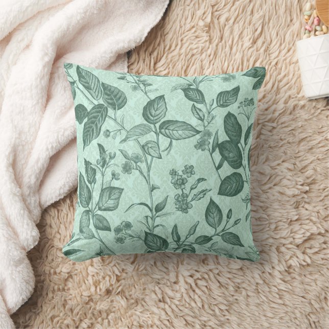 Groen botanisch patroon kussen (Deken)