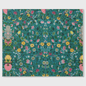 Groen botanisch patroon Verpakkingspapier Cadeaupapier (Vlak)