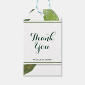 Groen botanisch Plant laat een legant huwelijk ove Cadeaulabel (Voorkant)