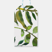 Groen botanisch Plant laat een legant huwelijk ove Cadeaulabel (Achterkant)