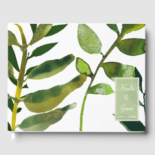 Groen botanisch Plant laat een legant huwelijk ove Gastenboek