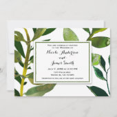 Groen botanisch Plant laat een legant huwelijk ove Kaart (Voorkant)