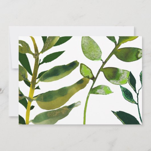 Groen botanisch Plant laat een legant huwelijk ove Kaart (Achterkant)