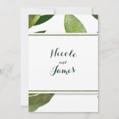 Groen botanisch Plant laat een legant huwelijk ove Kaart (Achterkant)