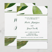 Groen botanisch Plant laat een legant huwelijk ove Kaart (Voorkant / Achterkant)