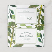 Groen botanisch Plant laat tafelzitjes achter Plaatskaartje (Buitenkant ongevouwen)