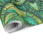 Groen botanisch thema inpakpapier  (Rol Hoek)