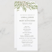 groen | Botanische dubbelzijdige bruiloft programm Programmakaart (Voorkant / Achterkant)