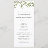 groen | Botanische dubbelzijdige bruiloft programm Programmakaart (Voorkant)