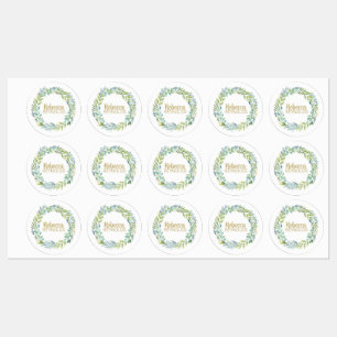 Groen Botanische Waterdichte Etiketten Labels