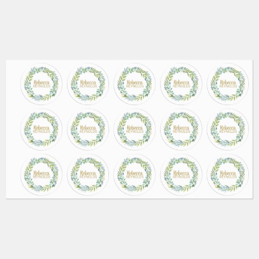 Groen Botanische Waterdichte Etiketten Labels (Vel)