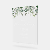 Groen Botanische Waterverf Bruiloft Welkom Acryl Bord (Hoek)