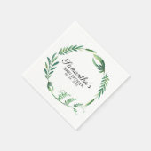 Groen Botanische Waterverf Krans Baby shower Servet (Hoek)