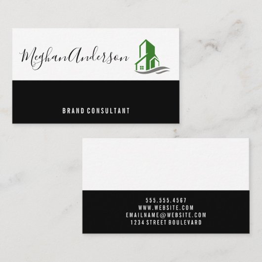 Groen Bouw Icoon Visitekaartje (Voorkant / Achterkant)