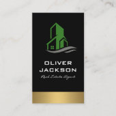Groen bouwpictogram Real Estate Lux Gold Trim Visitekaartje (Voorkant)