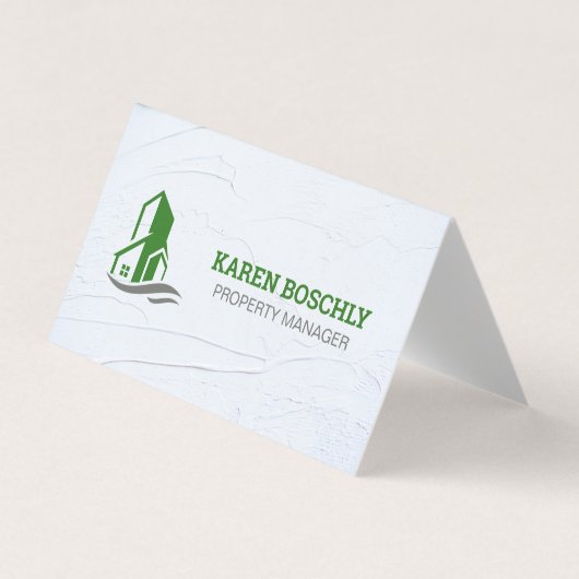 Groen bouwpictogram visitekaartje (Voorkant)