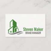 Groen bouwpictogram visitekaartje (Voorkant)