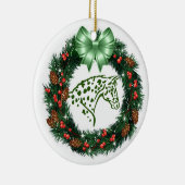 GROEN BOW RED EN GROEN APPALOOSA KERAMISCH ORNAMENT (Rechts)