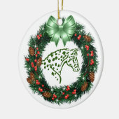 GROEN BOW RED EN GROEN APPALOOSA KERAMISCH ORNAMENT (Links)
