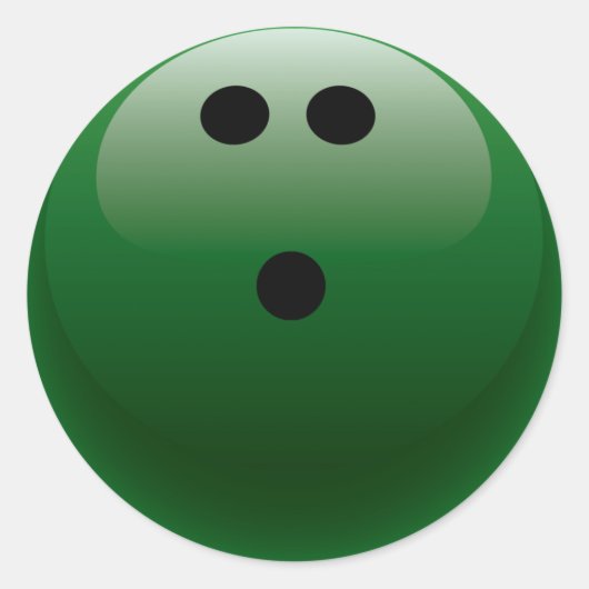 GROEN BOWLING BALL RONDE STICKER (Voorkant)