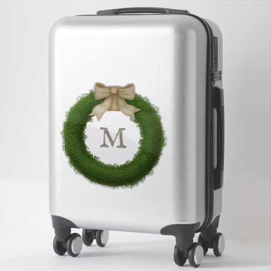 Groen Boxwood met standaard monogram Sticker (Koffer)