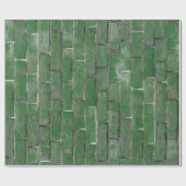 Groen Brick-wandpatroon Cadeaupapier (Vlak)