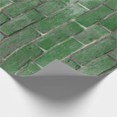 Groen Brick-wandpatroon Cadeaupapier (Hoek)