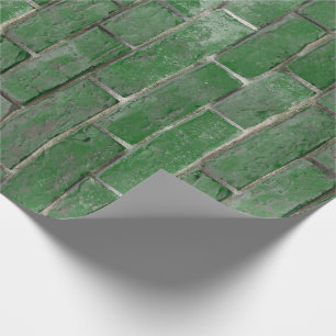 Groen Brick-wandpatroon Cadeaupapier