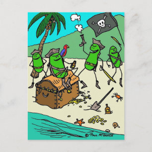Groen Briefkaart "Pirate Party"