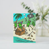 Groen Briefkaart "Pirate Party" (Staand voorkant)