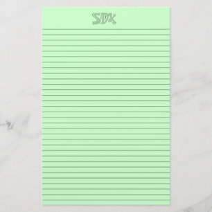 Groen briefpapier Monogram optionele lijnen