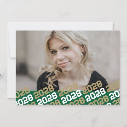 Groen & Brons 4 Foto Afstuderen Aankondiging (Achterkant)