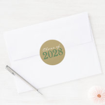 Groen & Brons Afstuderen Envelop Seal Stickers