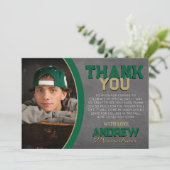 Groen Brons Chalkboard Afstuderen Dank u Kaart (Staand voorkant)