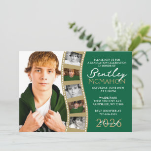 Groen & Brons Fotofilmstrip Afstuderen Collage Kaart