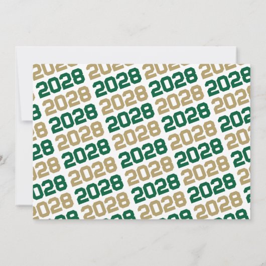 Groen & Brons Goud 3 Foto Afstuderen Uitnodiging (Achterkant)