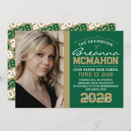 Groen & Brons Goud Afstuderen Fotoaankondiging Kaart