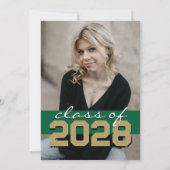 Groen & Brons Goud Filmstrip 5 Foto Afstuderen Kaart (Achterkant)