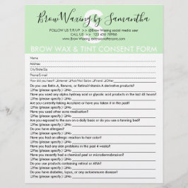 Groen Brow Wax Tint Klant met toestemming Vrijstel Flyer