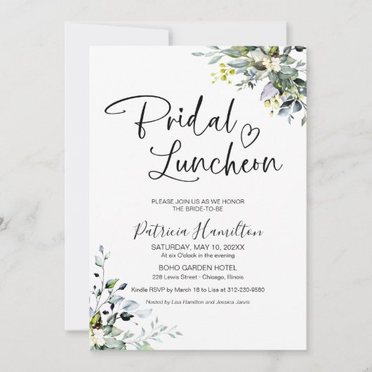 Groen Bruids Luncheon Kaart (Voorkant)