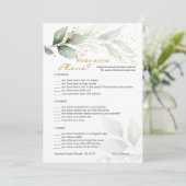 Groen Bruids Telefoon spel/Bruiloft Scramble Kaart (Staand voorkant)