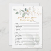 Groen Bruids Telefoon spel/Bruiloft Scramble Kaart (Achterkant)