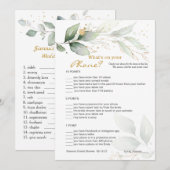 Groen Bruids Telefoon spel/Bruiloft Scramble Kaart (Voorkant / Achterkant)