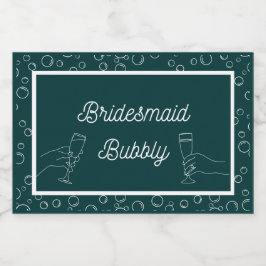 Groen Bruidsmeisje Bubbly Mini Mousserende Wijn La Sparkling Wijnetiket