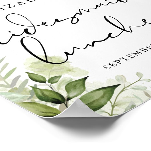 Groen Bruidsmeisjes Luncheon Welkomstbord Poster (Hoek)