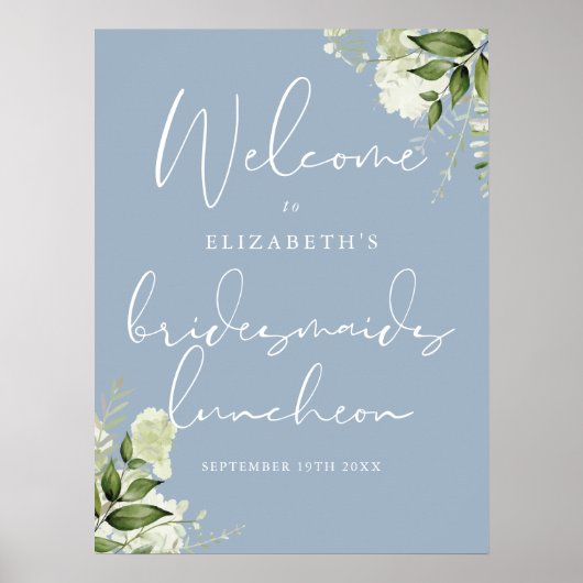 Groen Bruidsmeisjes Luncheon Welkomstbord Poster (Voorkant)