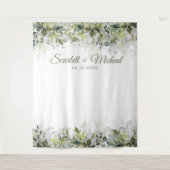 Groen Bruiloft Achtergronden Wandkleed (Voorkant)
