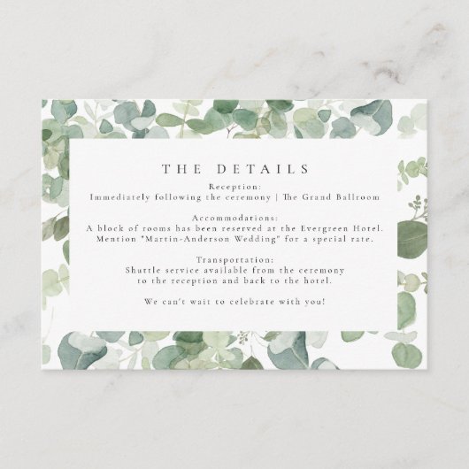 Groen Bruiloft Behuizing Kaart (Voorkant)