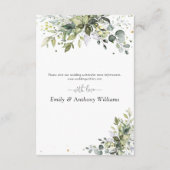 Groen Bruiloft Behuizing Kaart (Achterkant)